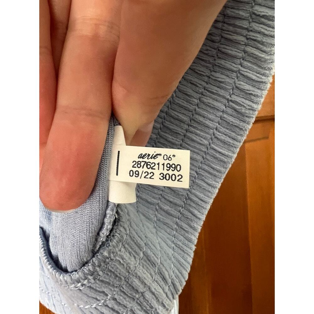 Aerie Women's Groove On Velour Corduroy Cropped Zip-Up Jacket Light Blue Size XL - Picture 10 of 11